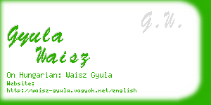 gyula waisz business card